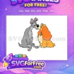Free Tramp Sniffing Free Lady's Collar Lady and the Tramp Free SVG - Instant Download