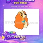 Free Orange Lady Dog Free Turquoise Collar Lady and Tramp Free SVG - Instant Download