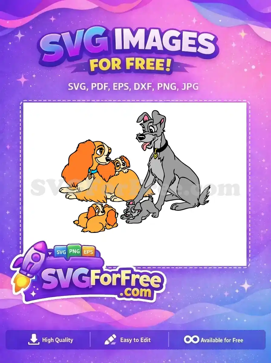 Free Lady Family Free Tramp Puppy Lady and the Tramp Free SVG