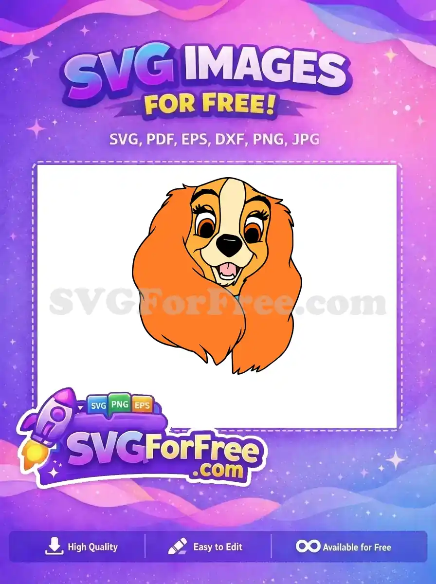 Free Orange Fur Free Smiling Face Lady and the Tramp Free SVG