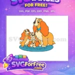 Free Lady Puppy Eyes Free Tramp Family Scene Free SVG - Instant Download