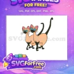 Free Siamese Cats Blue Eyes Free Lady and Tramp Free SVG - Instant Download