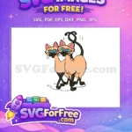 Free Siamese Cats Grumpy Free Twin Cats Lady Tramp Free SVG - Instant Download