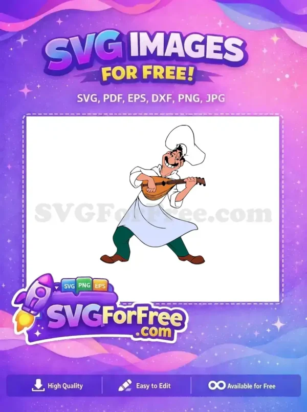 Free Chef Tony Smiling Free Mandolin Player Lady Tramp Free SVG
