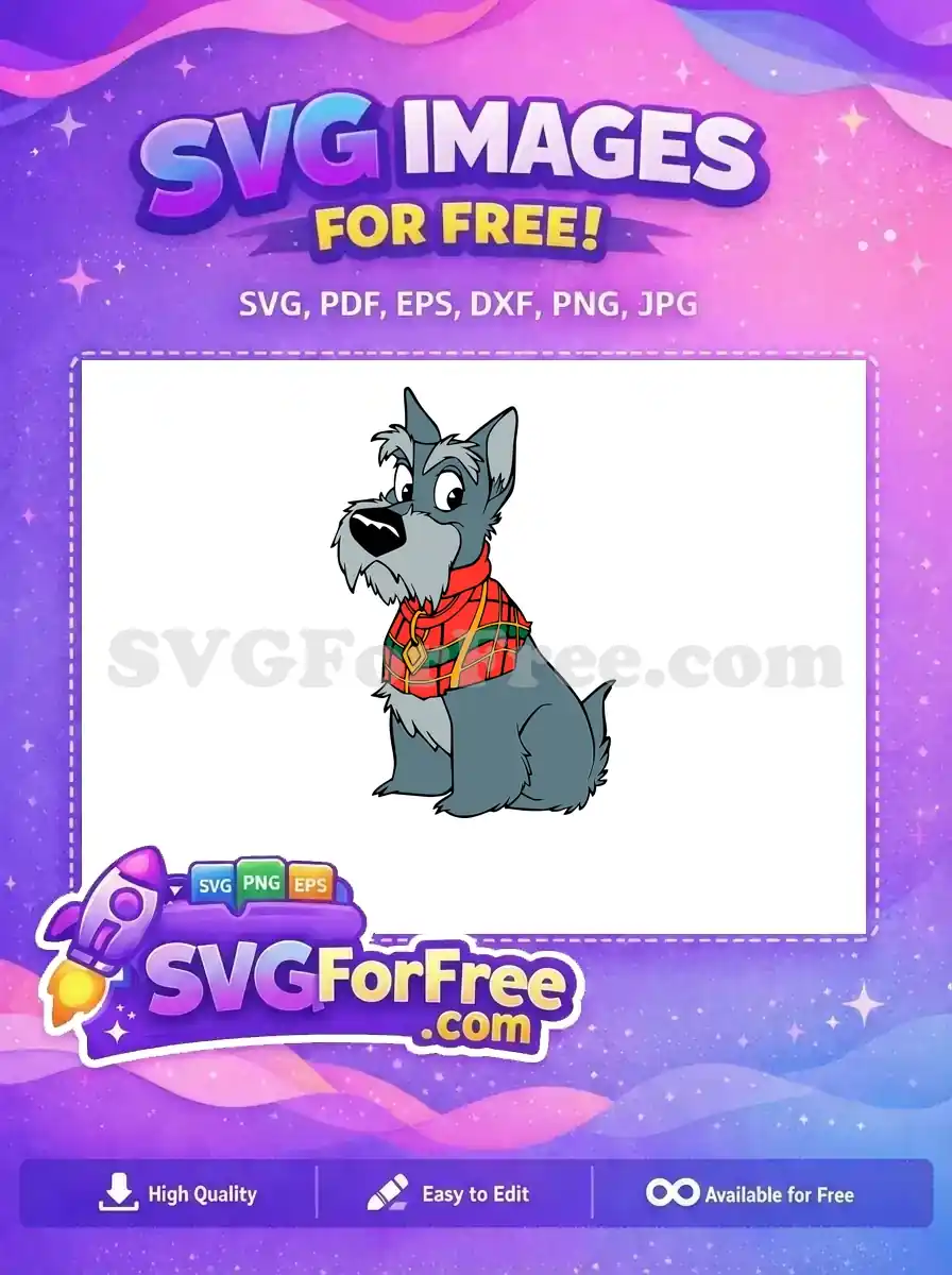 Free Jock Scottish Terrier Free Red Plaid Lady Tramp Free SVG