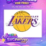 Free Purple Gold Lakers Free Basketball Logo Free SVG 1 - Instant Download
