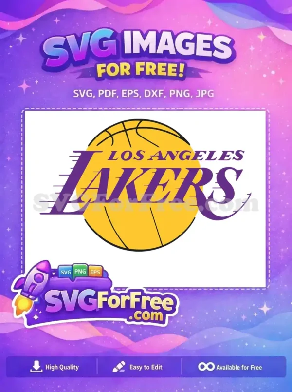 Free Purple Gold Lakers Free Basketball Logo Free SVG 1
