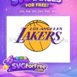 Free Purple Gold Lakers Free Basketball Free SVG - Instant Download