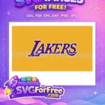 Free Purple Gold Lakers Free NBA Team Free SVG - Instant Download