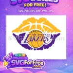 Free Purple Gold Free Basketball Los Angeles Lakers Free SVG 1 - Instant Download