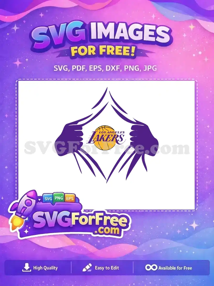Free Ripped Purple Free Lakers Logo NBA Free SVG