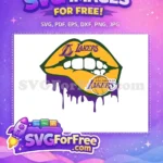 Free Dripping Lips Free Lakers Logo Basketball Free SVG - Instant Download