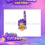 Free Number One Fan Free Purple Hand Lakers Free SVG - Instant Download