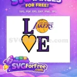 Free Purple Love Free Heart Gold Lakers Free SVG - Instant Download