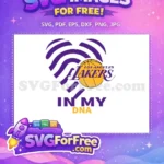 Free Purple Heart Free Lakers Logo In My DNA Free SVG - Instant Download