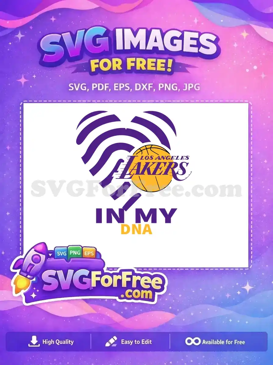 Free Purple Heart Free Lakers Logo In My DNA Free SVG