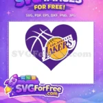 Free Purple Heart Free Yellow Basketball Los Angeles Lakers Free SVG - Instant Download