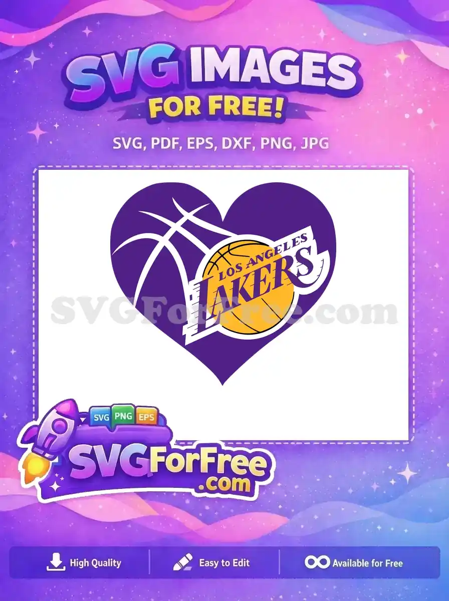 Free Purple Heart Free Yellow Basketball Los Angeles Lakers Free SVG