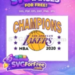 Free Champions Gold Purple Free Basketball NBA 2020 Free SVG - Instant Download