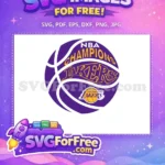 Free Purple Gold Lakers Free NBA Champions Free SVG - Instant Download