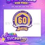 Free Minneapolis Los Angeles Free 60 Anniversary Lakers Free SVG - Instant Download