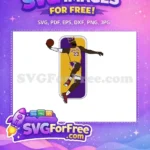 Free Lebron James Dunk Free Gold Crown Lakers Free SVG 1 - Instant Download