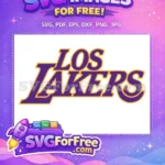 Free Purple Gold Outline Free Los Angeles Lakers Free SVG - Instant Download