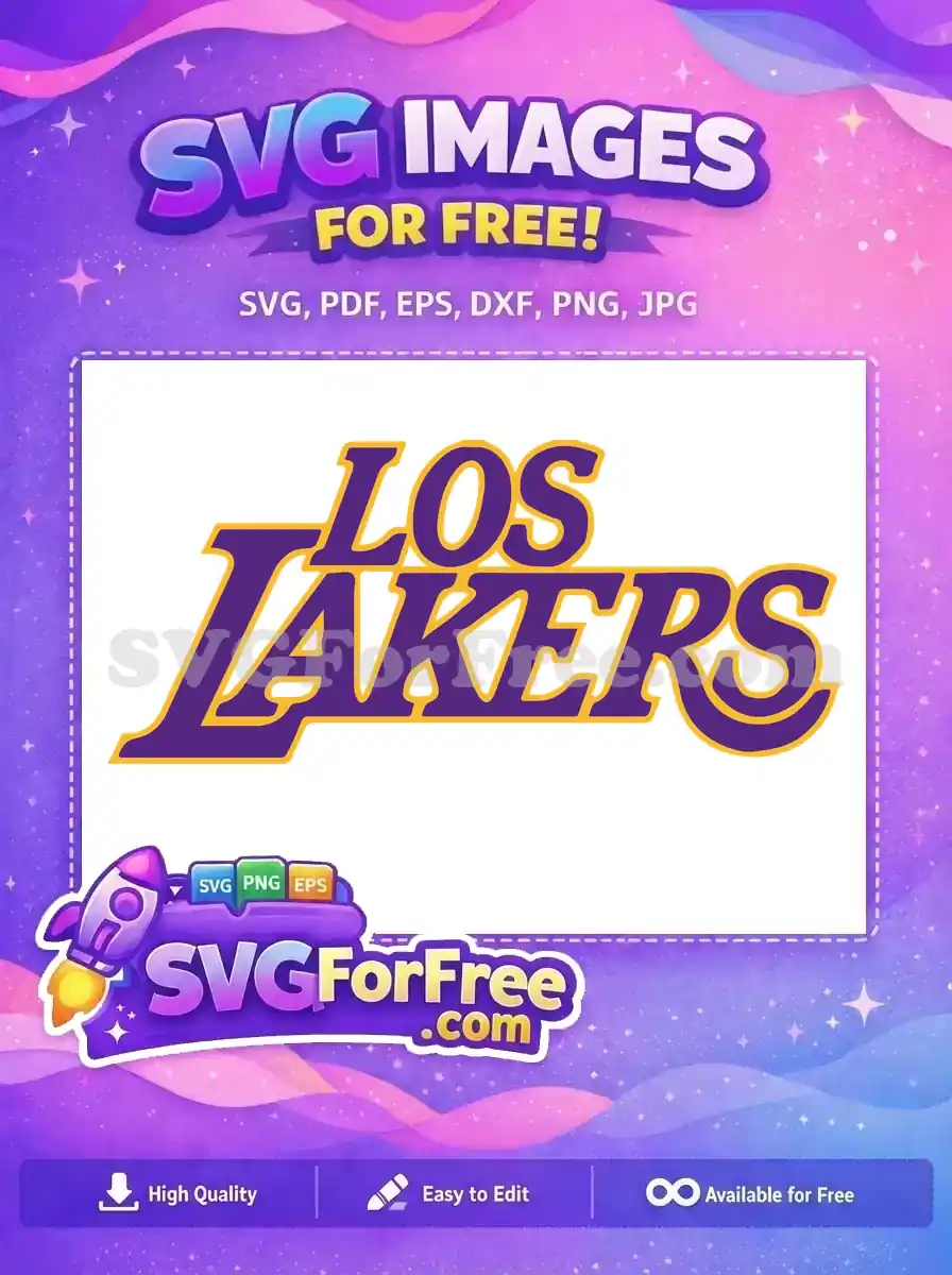 Free Purple Gold Outline Free Los Angeles Lakers Free SVG