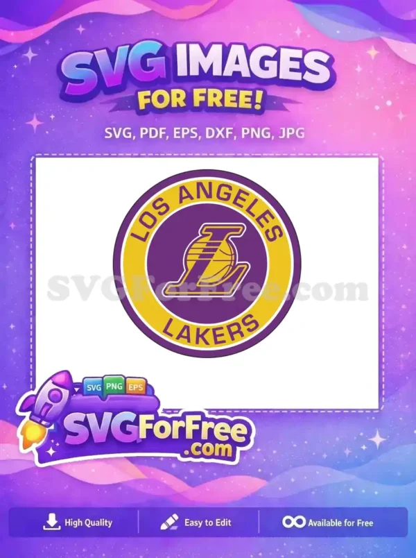 Free Yellow Purple Logo Free Ball Design Lakers Free SVG