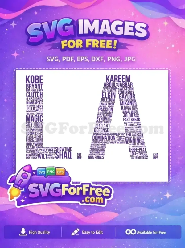 Free Lakers Text Free Word Art Purple Movie Free SVG