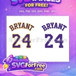 Free Bryant Number 24 Free Lakers Logo Free SVG - Instant Download
