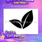 Free Overlapping Black Leaves Free Botanical Design Element Free SVG - Instant Download