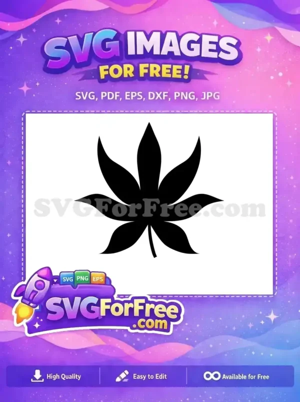 Free Seven Pointed Free Leaf Silhouette Plant Free SVG