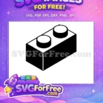 Free Black Lego Block Free Two Studs Toy Free SVG - Instant Download