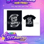 Free Decorative Swirls Free Born To Be Happy Quote Free SVG - Instant Download