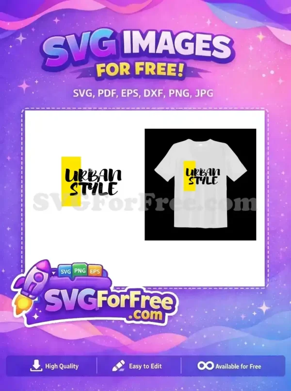 Free Urban Style Lettering Free Yellow Box Typography Free SVG