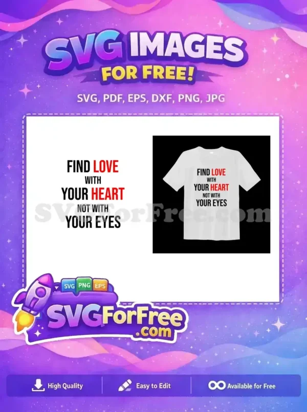 Free Find Love Free Heart Quote Lettering Free SVG