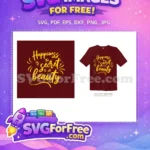 Free Happiness Lettering Free Secret Quote Typography Free SVG - Instant Download