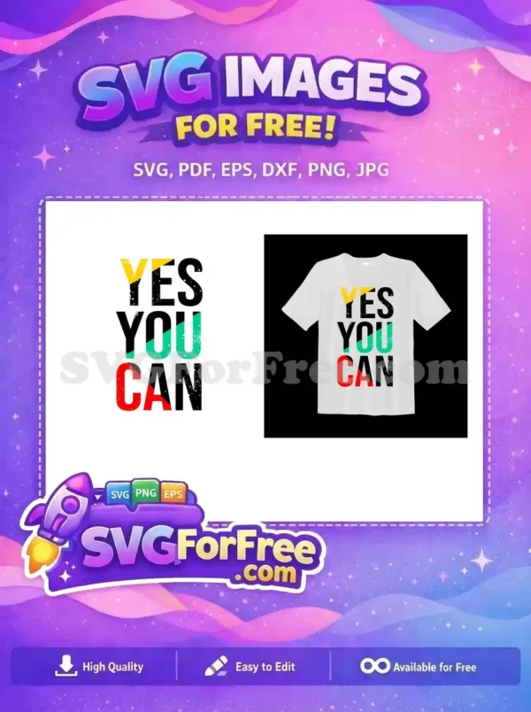 Free Yellow Green Red Free Yes You Can Quote Free SVG