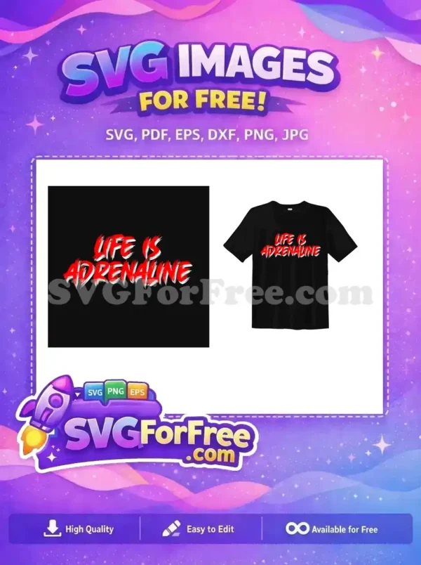 Free Red Brushstrokes Free Life Adrenaline Quote Free SVG