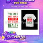 Free Health Wealth Quote Free Lettering Typography Green Red Free SVG - Instant Download