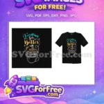 Free Turquoise Lettering Free Gold Coffee Quote Black Free SVG - Instant Download