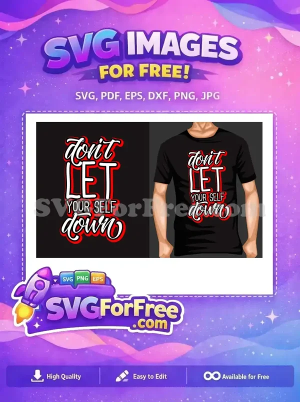 Free Red Outline Free Dont Let Down Quote Free SVG