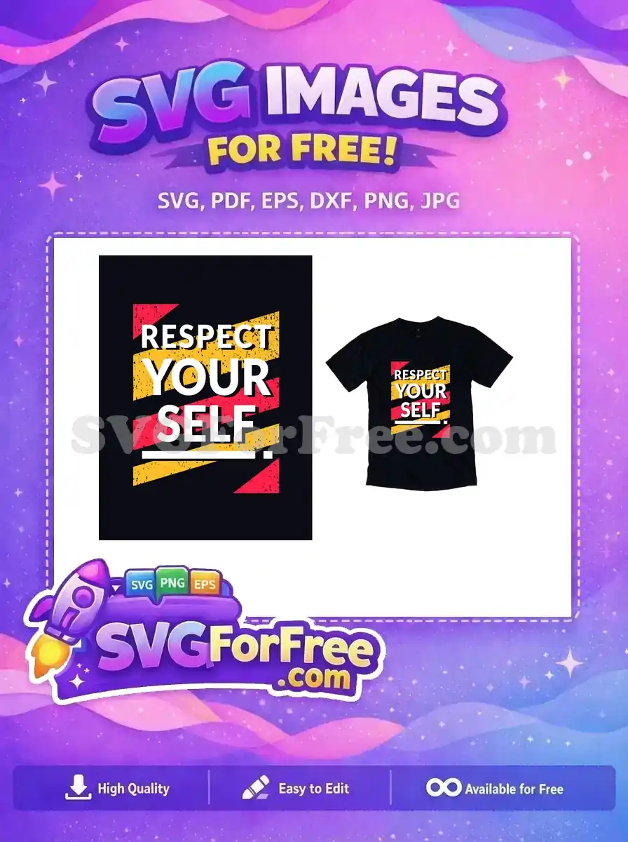 Free Yellow Red Grunge Free Respect Yourself Quote Free SVG