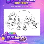 Free Stitch With Doll Free Hearts Lilo and Stitch Free SVG - Instant Download