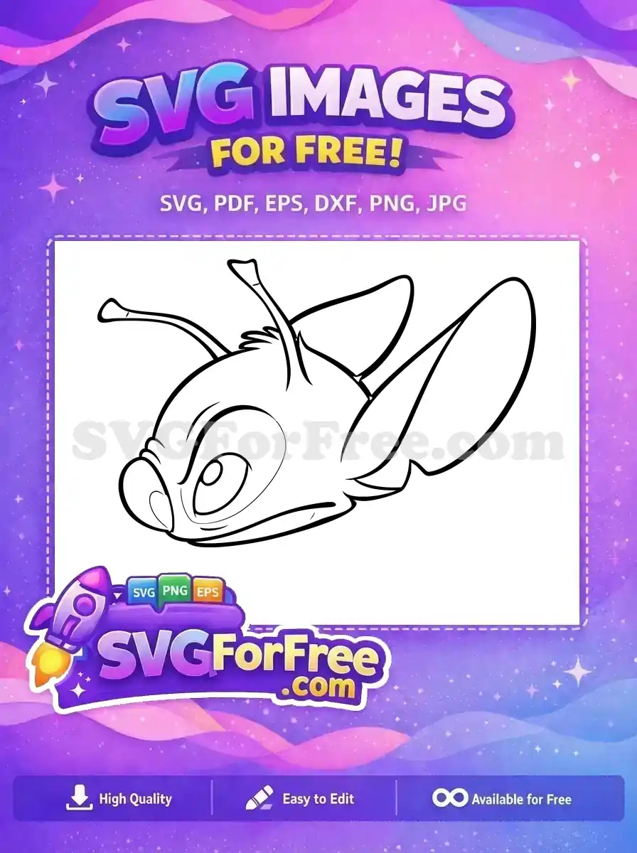 Free Angry Stitch Face Free Line Art Lilo Free SVG 1