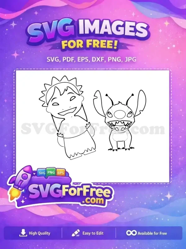 Free Smiling Lilo Free Grinning Stitch Lilo and Stitch Free SVG