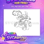 Free Smiling Lilo Free Stitch Tricycle Lilo and Stitch Free SVG - Instant Download