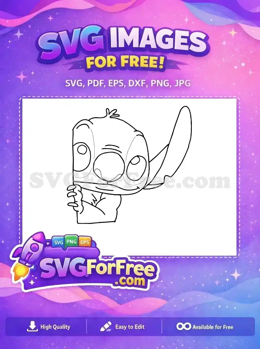 Free Stitch Smiling Face Free Holding Frame Lilo Free SVG
