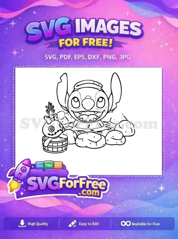 Free Smiling Stitch Free Scrump Doll Lilo Stitch Free SVG
